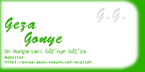 geza gonye business card